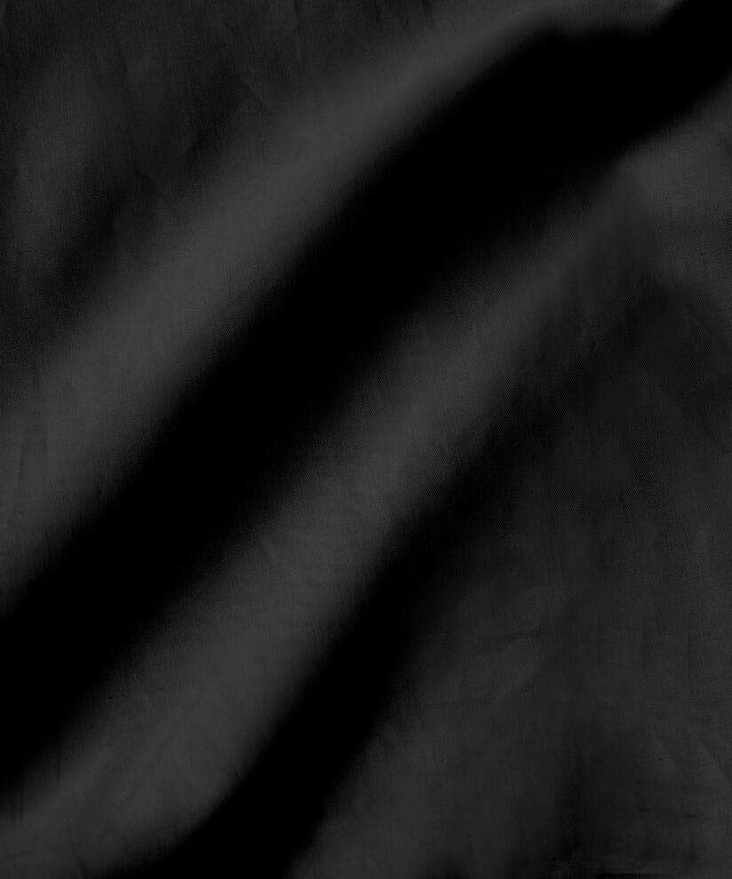 Baumwollhemd mit Stickerei am Kragen, Black