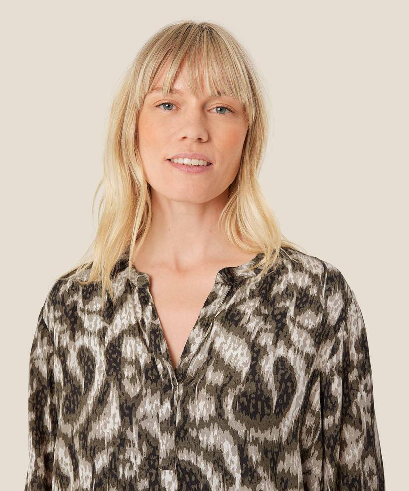 Bedruckte Viskose-tunika Mit Dreiviertelärmeln, Sea Turtle