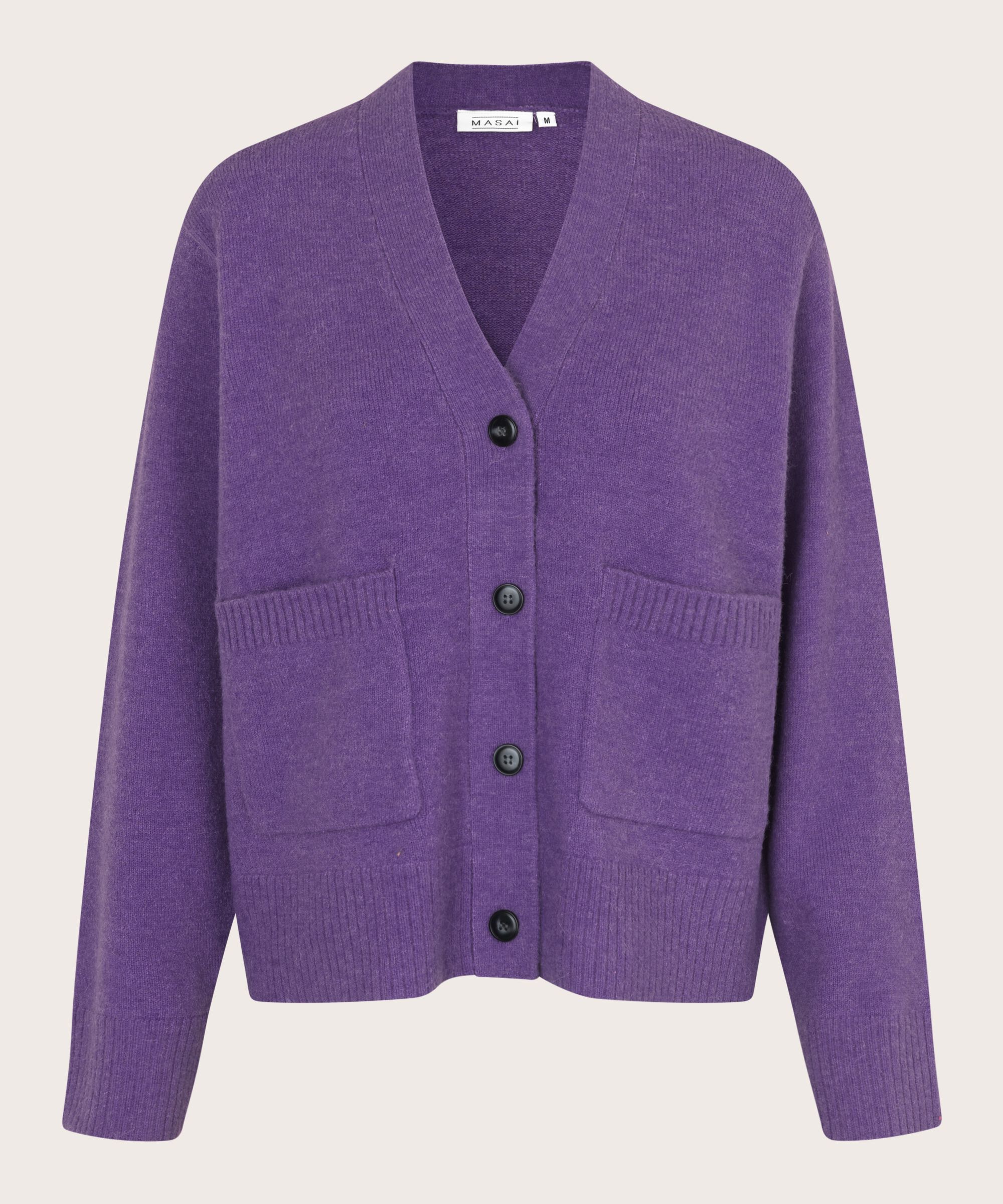 klassischer Cardigan aus Wollmischung, Meadow Violet