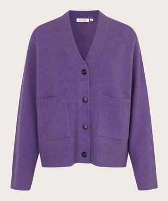 klassischer Cardigan aus Wollmischung, Meadow Violet