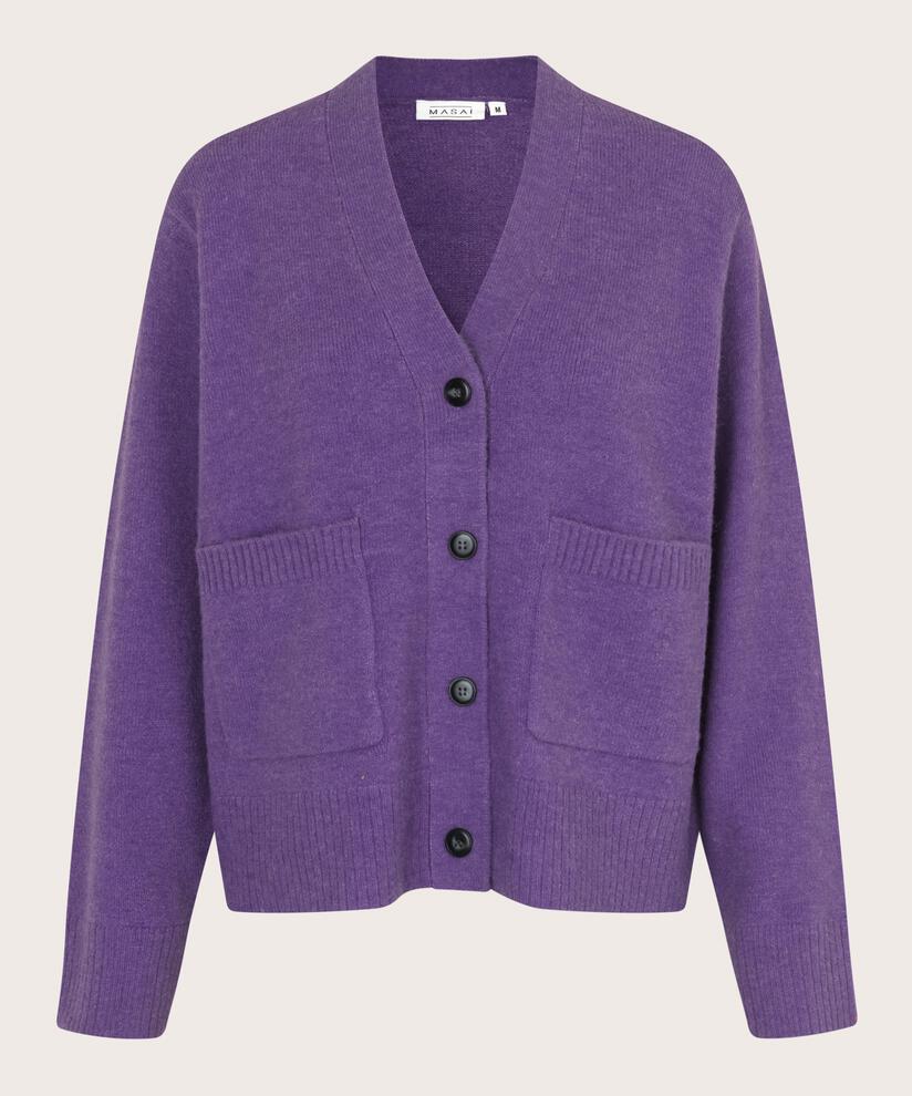 klassischer Cardigan aus Wollmischung, Meadow Violet