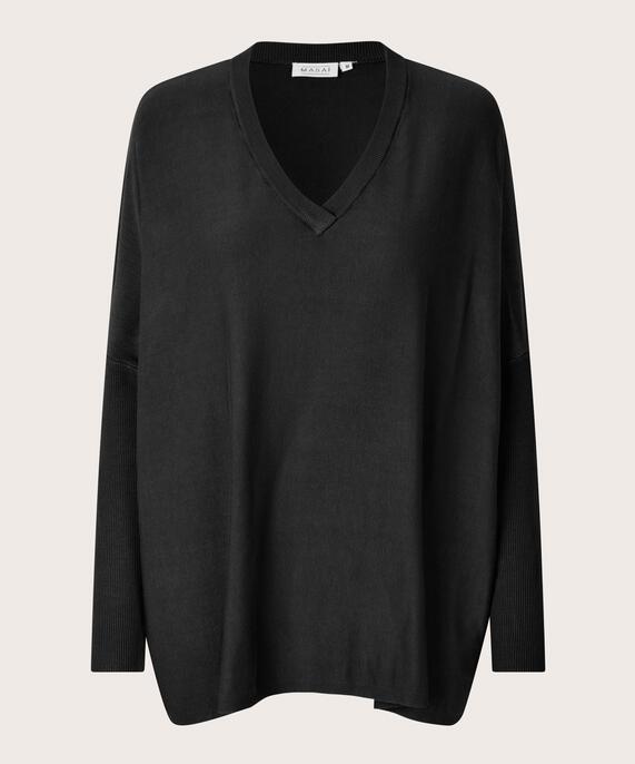 Strickpullover Mit V-ausschnitt Und Schmalen Ärmeln, Black