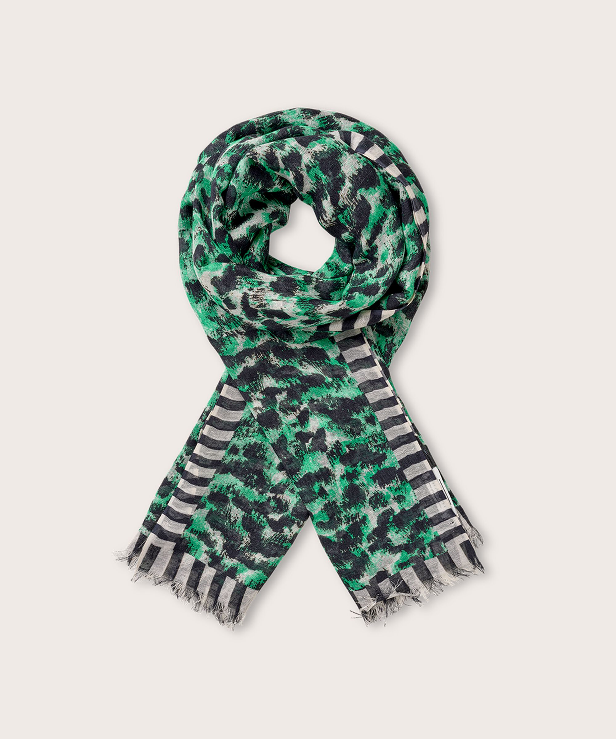 Schal mit Leopardenmuster , Winter Green