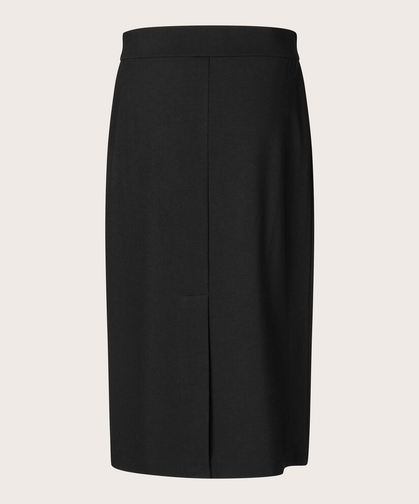 Bleistiftrock aus Jersey mit Schlitz hinten, Black