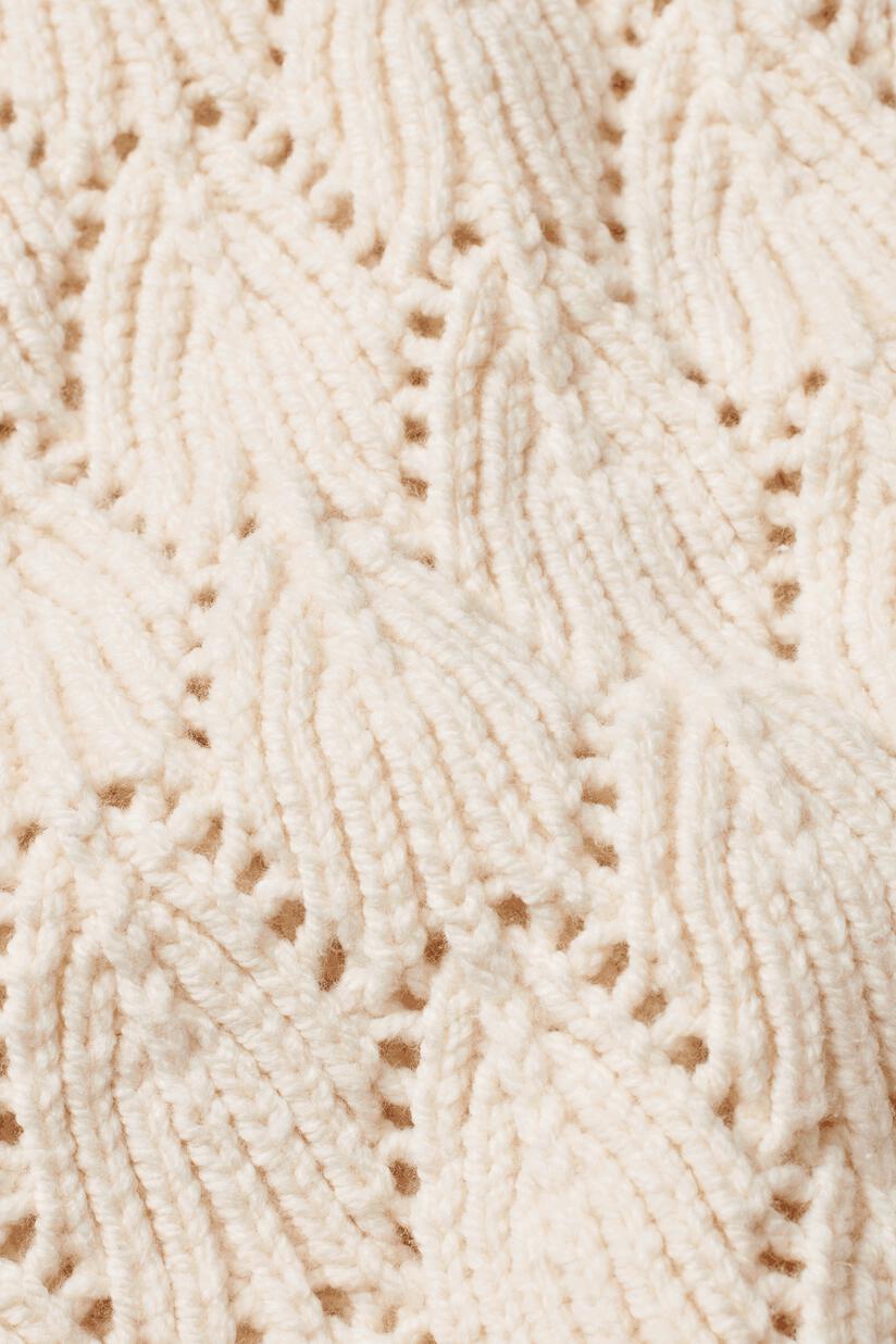 Strickpullover mit dekorativem Lochmuster und Rollkragen, Whitecap