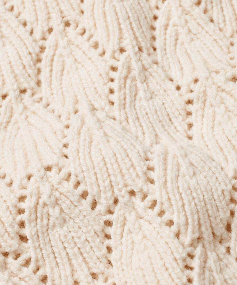 Strickpullover mit dekorativem Lochmuster und Rollkragen, Whitecap