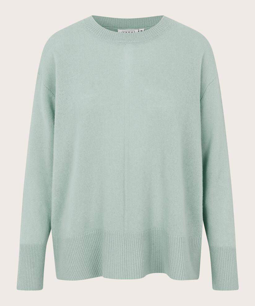 Langärmliger Wollpullover Mit Gerippten Kanten, Ether