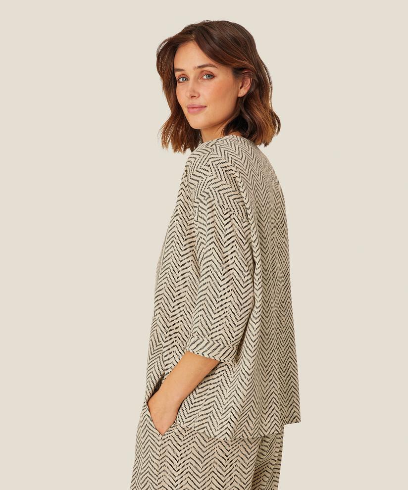 Viskosebluse Mit 3/4 Ärmeln, Fog