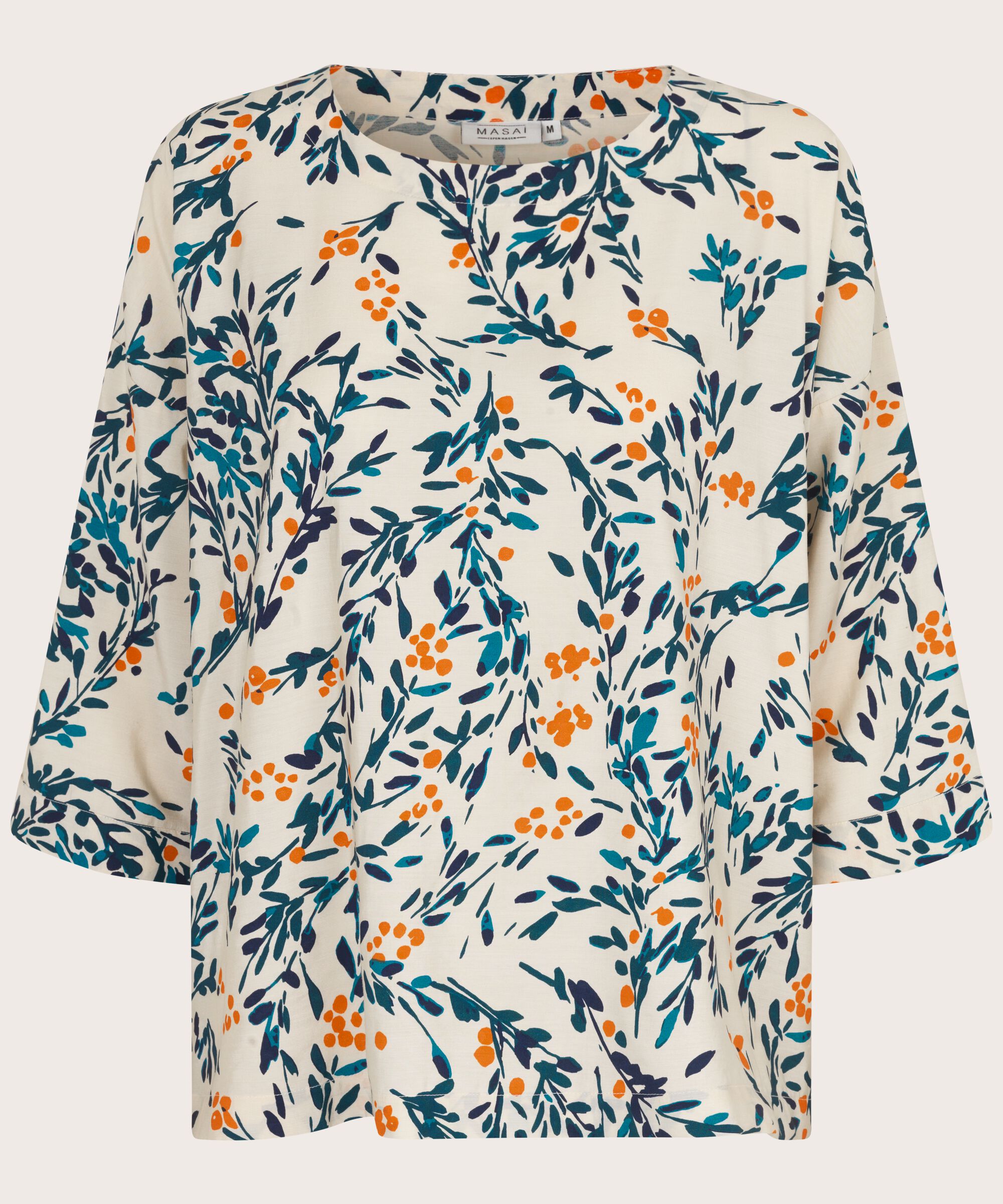 Viskosebluse Mit 3/4 Ärmeln, Russ Orange