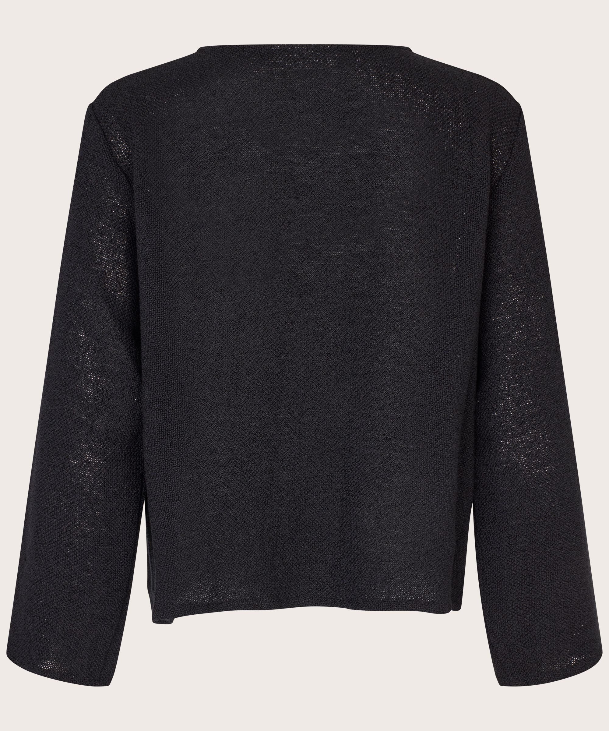 Bouclé-Jacke mit Taschen und goldenen Knöpfen, Black