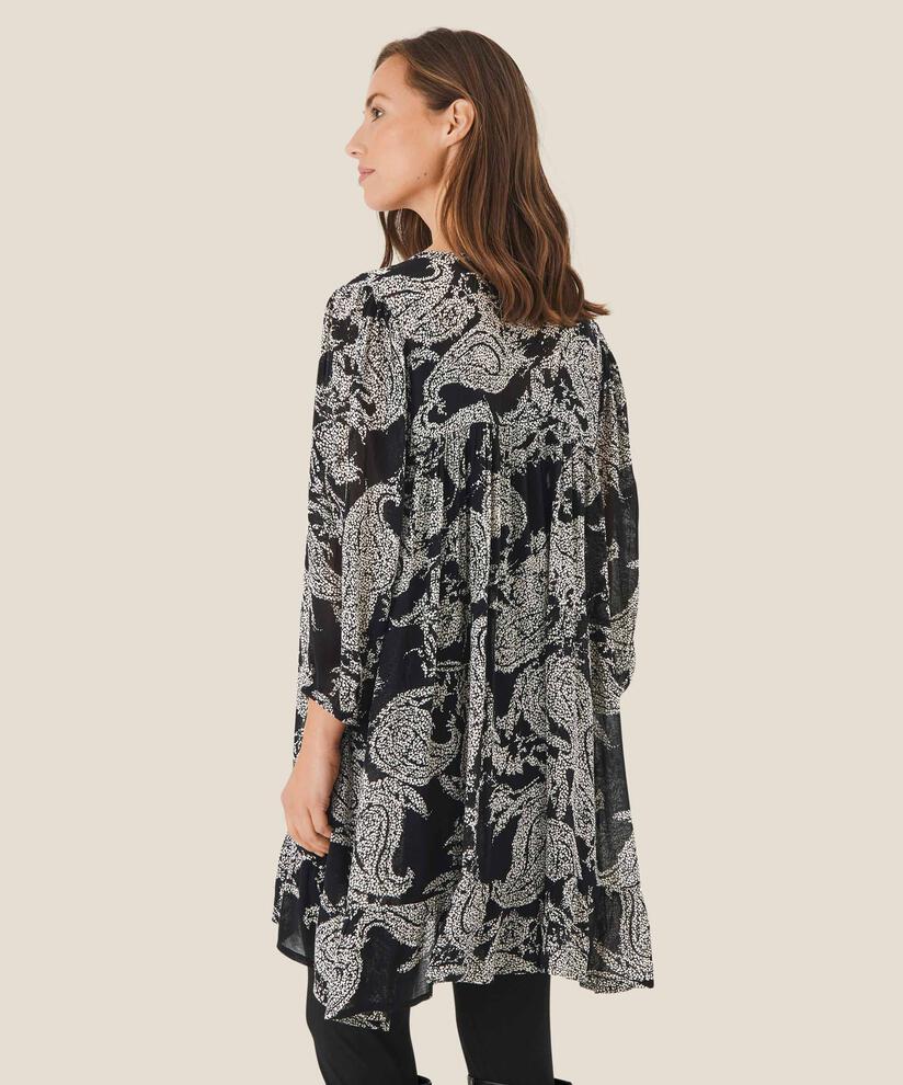 Tunika aus helltransparenter Viskose, Black