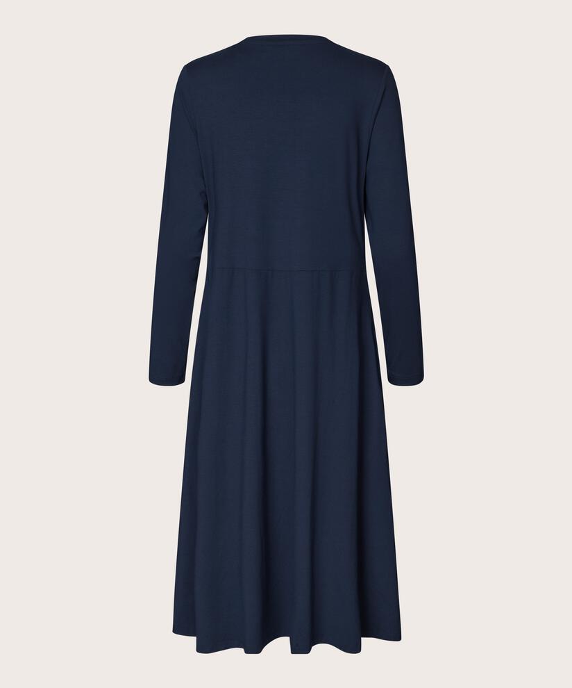 Jerseykleid Mit Langen Ärmeln Und Eingrifftaschen, Navy
