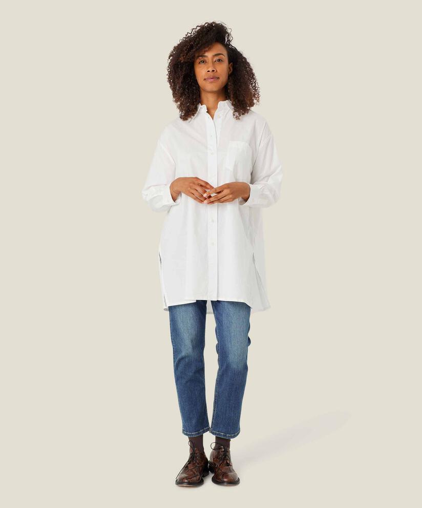 Button-Down-Hemdbluse aus Baumwolle, White