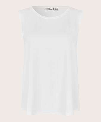 ärmelloses Jersey-Top, White