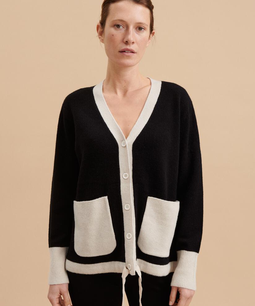 Cardigan mit Kaschmir-Touch, Black