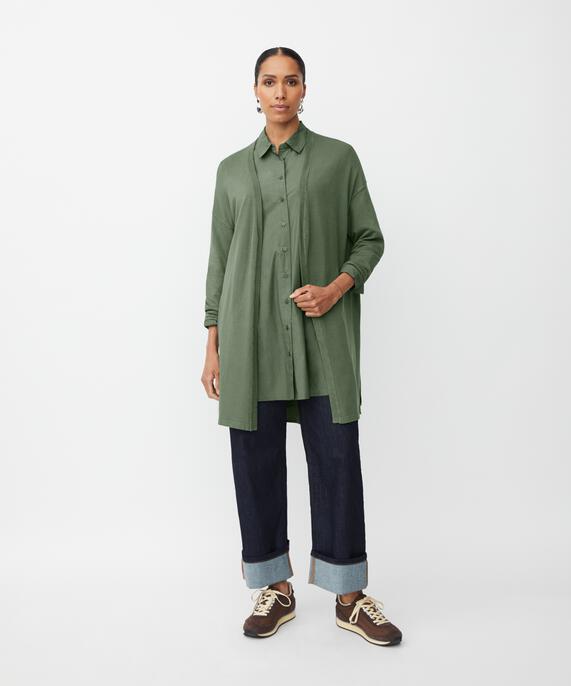 Feinstrick-cardigan Mit Geradem Schnitt, Duck Green