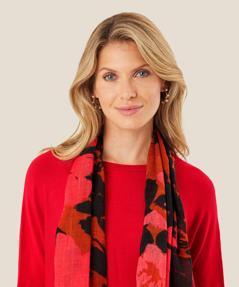 Dünner Wollschal mit Blumentmotiv, Picante