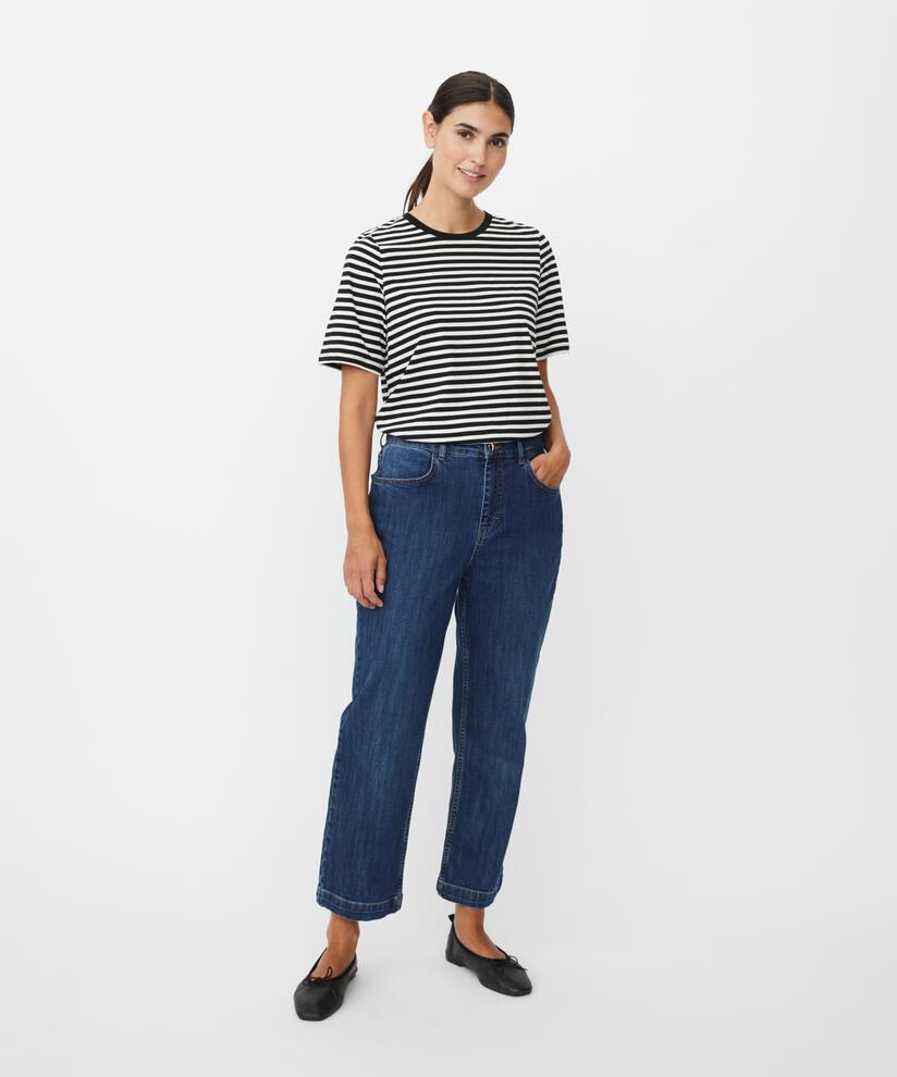 Cropped-Jeans mit Stretch, Blue Denim