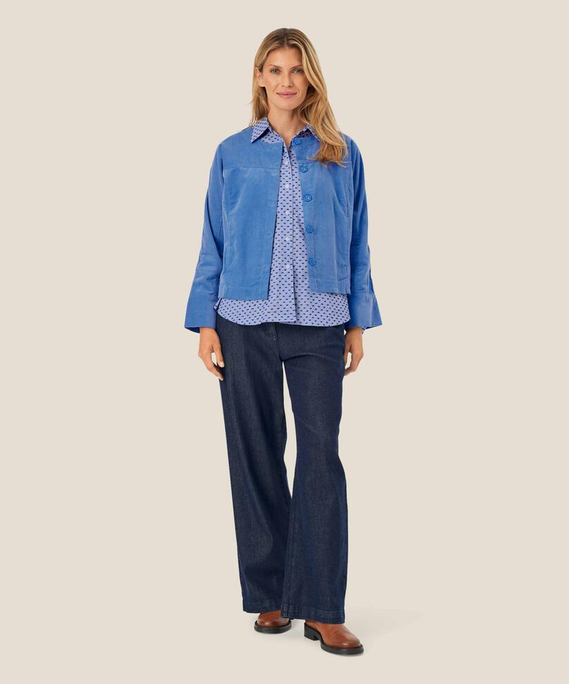 Samtjacke mit verdeckten Knöpfen, Federal Blue