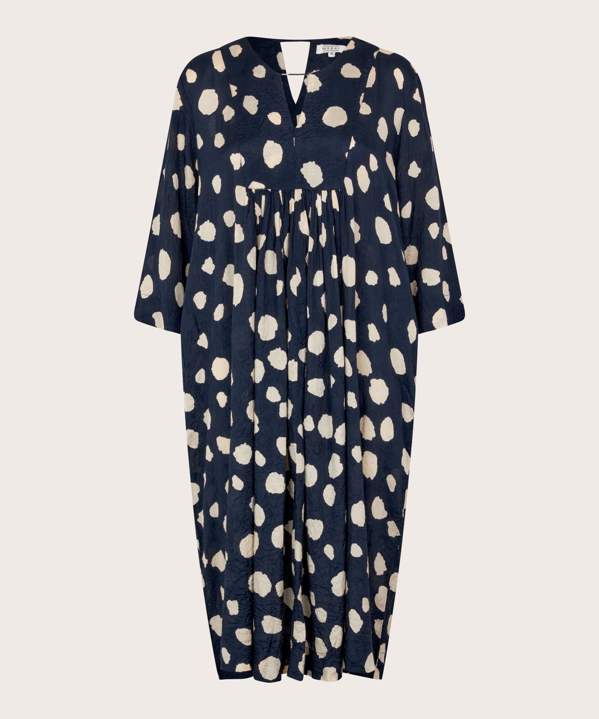 Viskosekleid Mit Dreviertelärmeln, Maritime Blue
