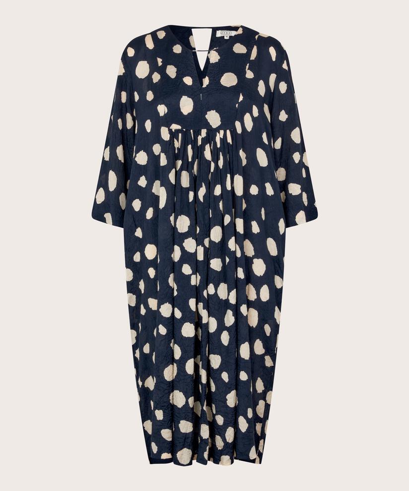 Viskosekleid Mit Dreviertelärmeln, Maritime Blue