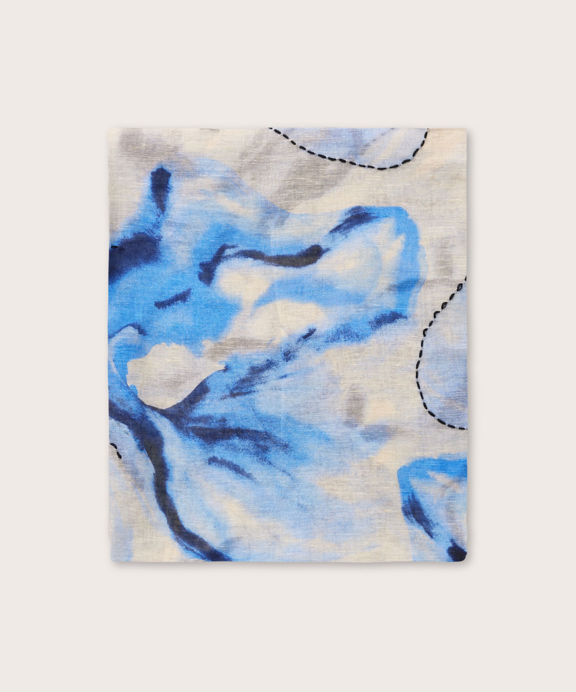 gemusterter Schal aus Baumwollmischung, Powder Blue