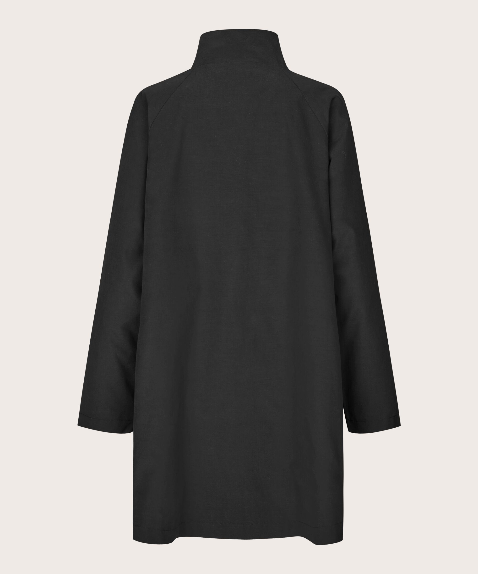 Mantel mit Knöpfen und hohem Kragen, Black