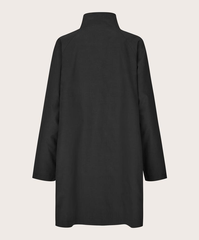 Mantel mit Knöpfen und hohem Kragen, Black