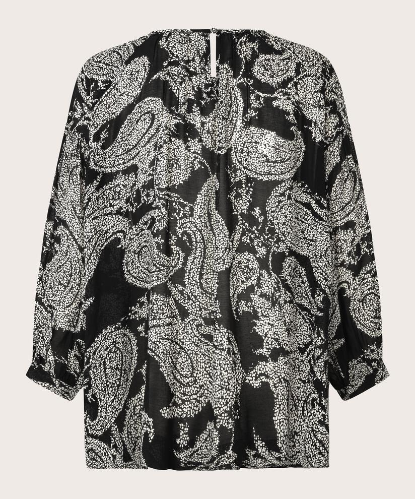 Bluse aus leichter, transparenter Viskose, Black