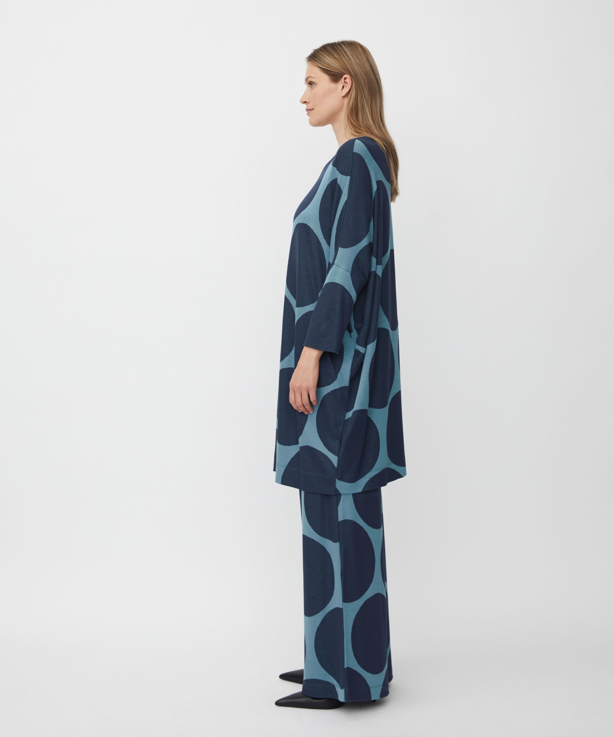Oversize-tunika Aus Jersey Mit Schmalen Ärmeln, Proven Blue