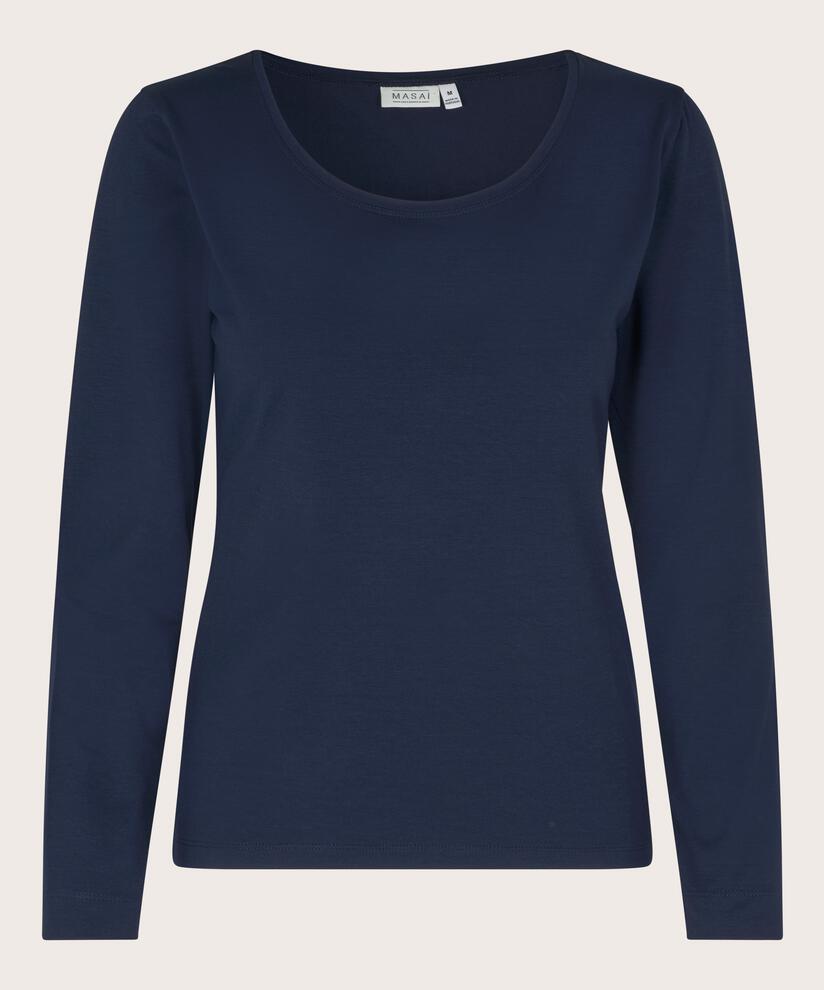 Weiches Jersey-top Mit Langen Ärmeln, Navy