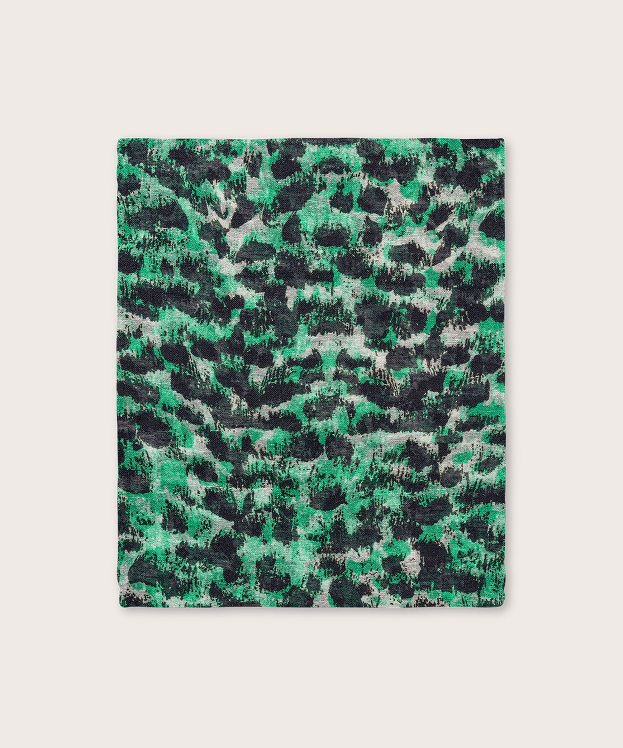 Schal mit Leopardenmuster , Winter Green
