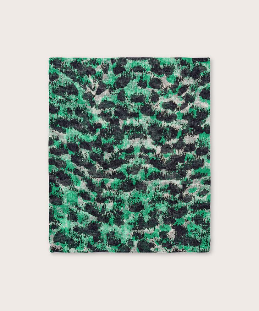 Schal mit Leopardenmuster , Winter Green