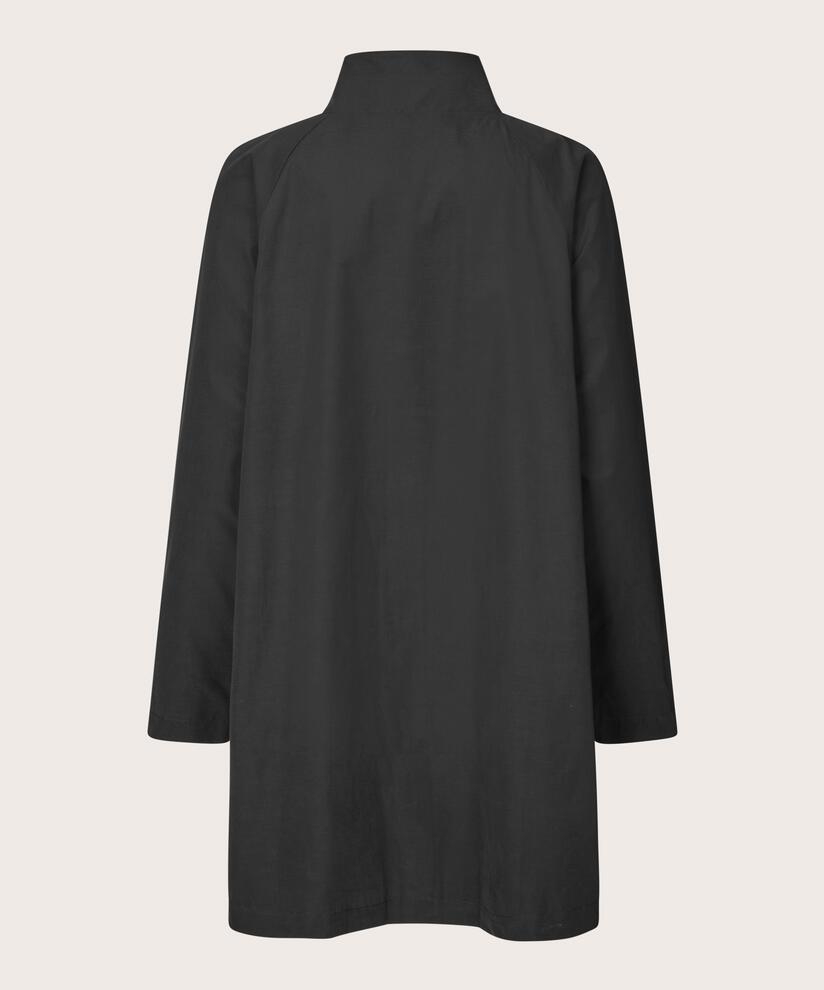 Mantel mit Knöpfen und hohem Kragen, Black