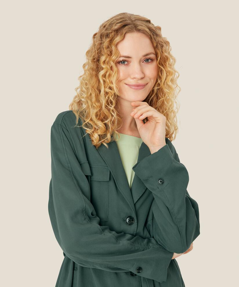 Jacke mit Taschen und Bindebändern in der Taille, Balsam Green