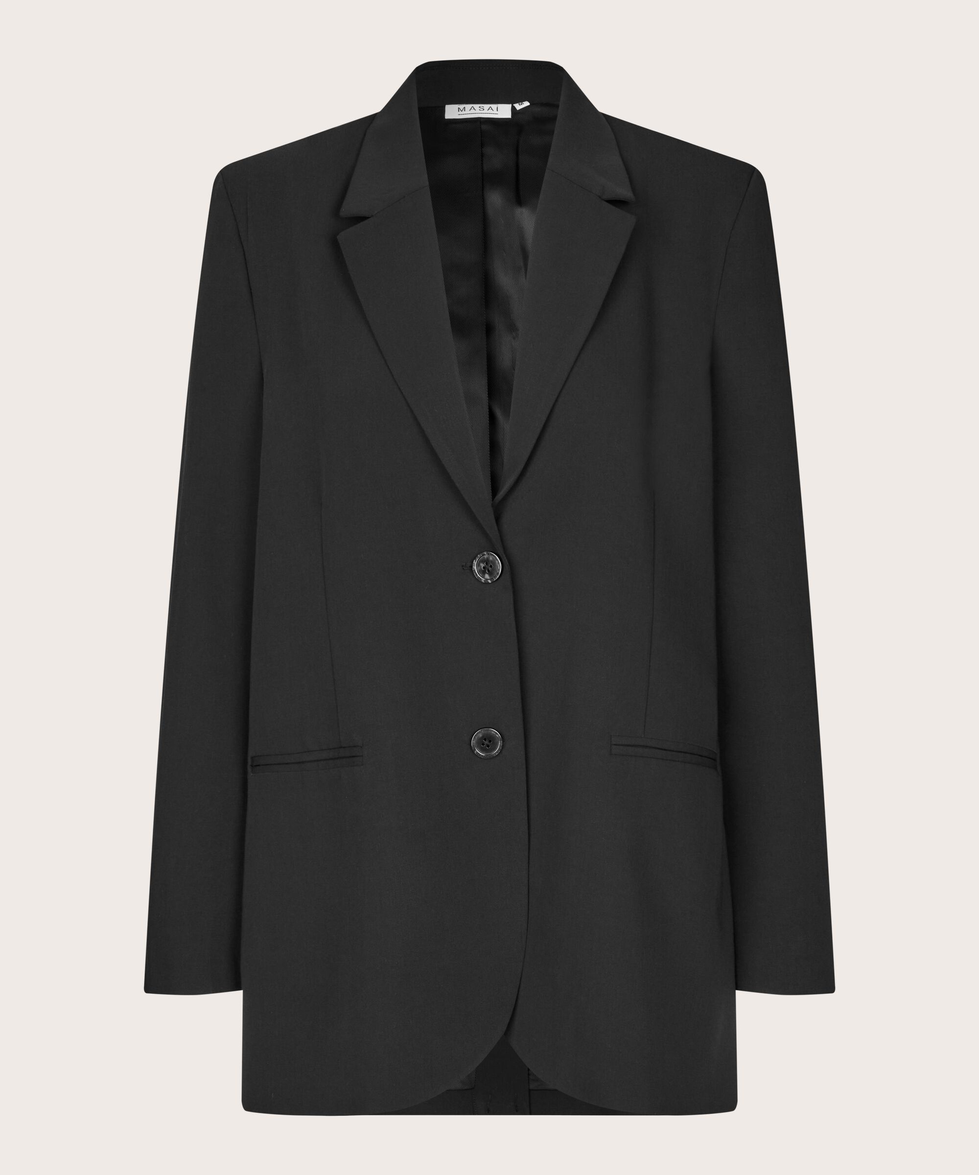 Blazer mit Revers und Knöpfen, Black