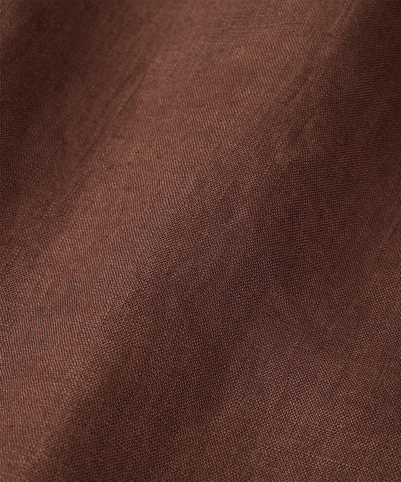 kurzärmliges Leinenkleid mit Eingrifftaschen, Chestnut