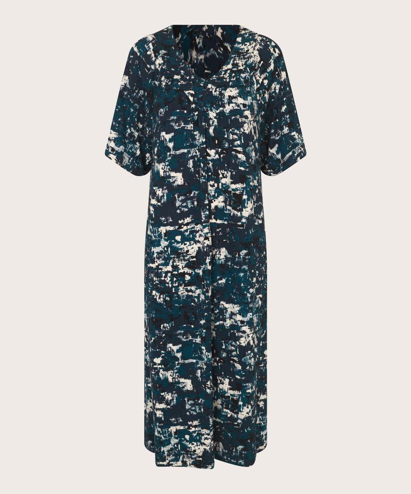 gemustertes Jerseykleid mit V-Ausschnitt, Reflect Pond