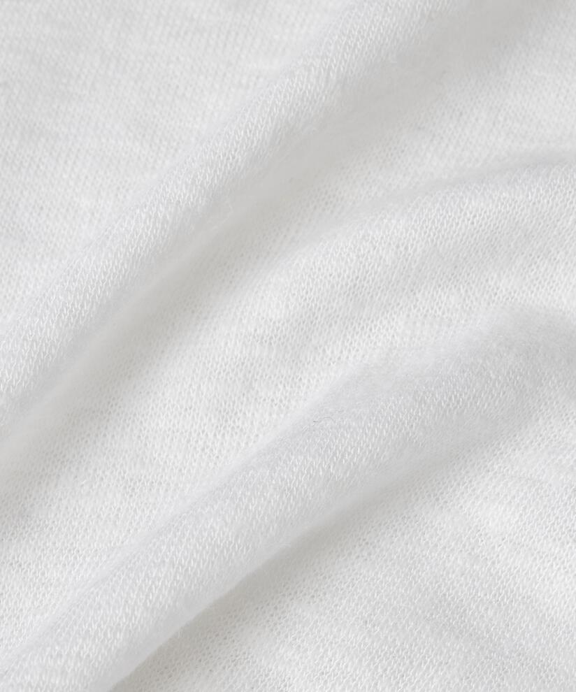 Top aus Leinenmischung mit Rundhalsausschnitt und 1/2 Ärmeln, White