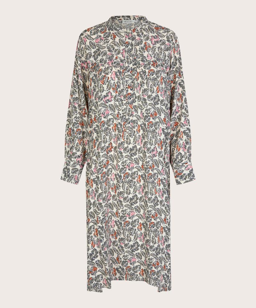 Bedrucktes Viskosekleid mit langen Ärmeln, Sea Turtle