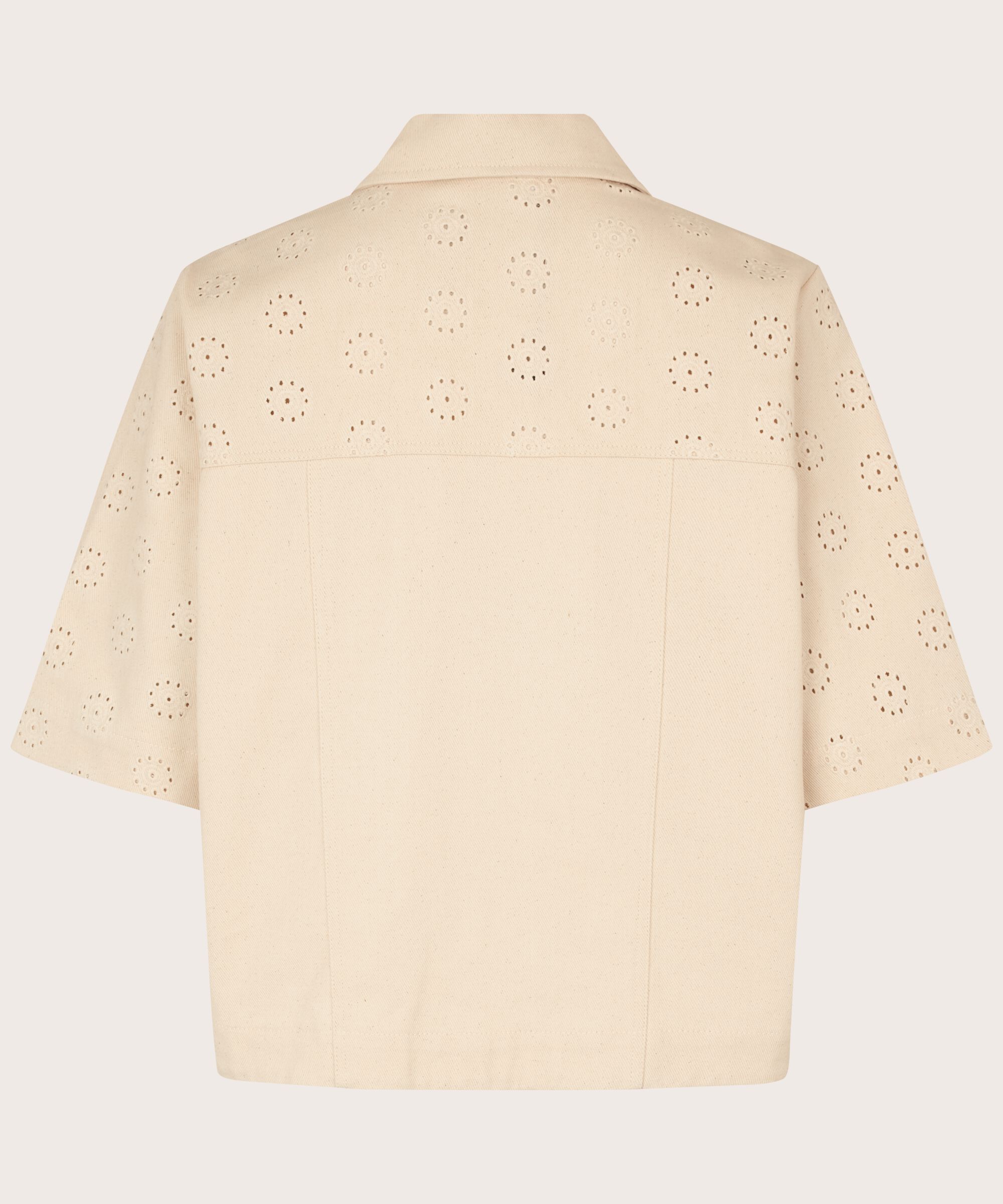 Jeansjacke mit Lochmuster, Whitecap