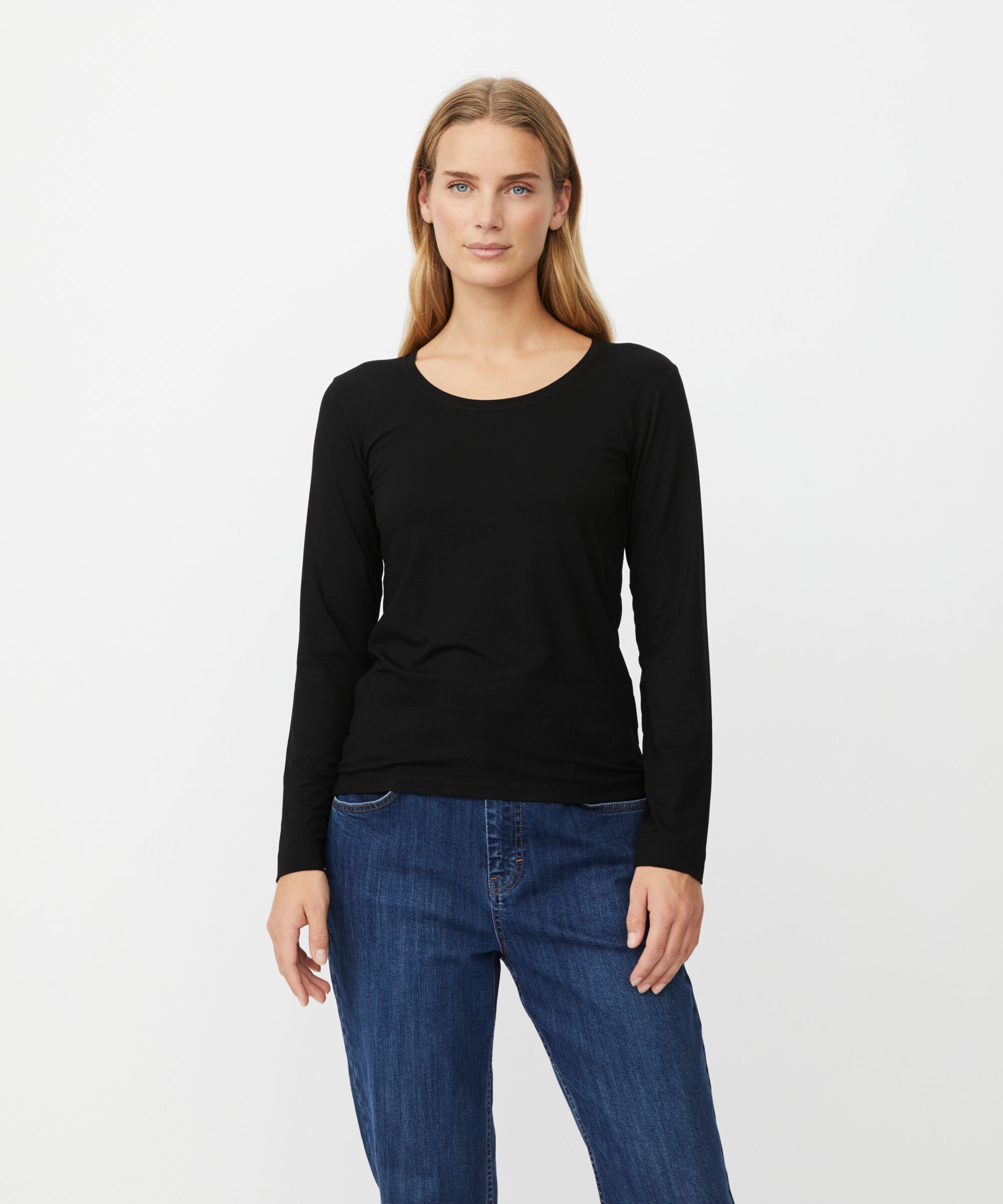 Weiches Jersey-top Mit Langen Ärmeln, Black