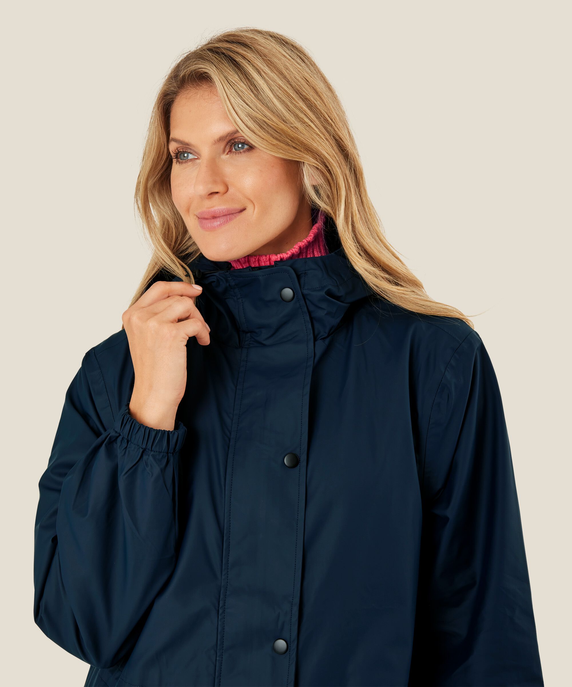 Regenmantel mit Kapuze, Navy