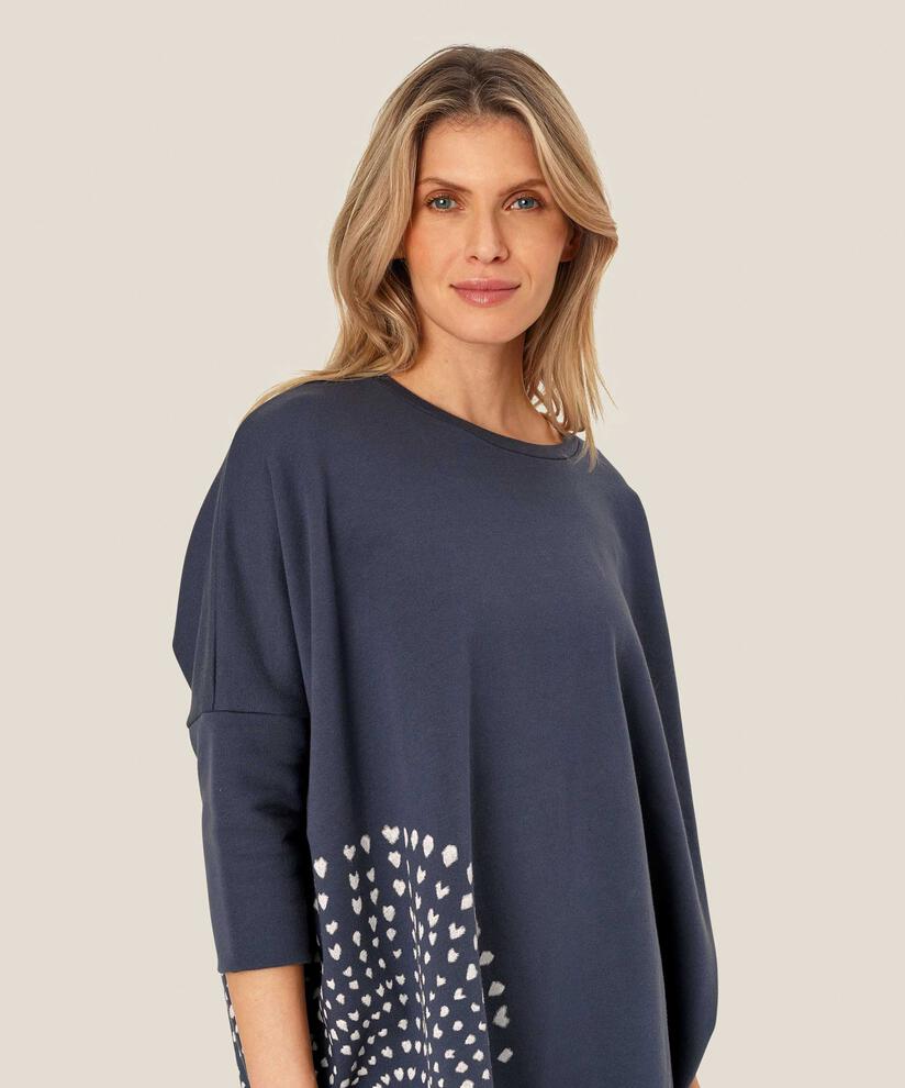 oversized Tunika in Sweatshirtqualität, Mood Indigo