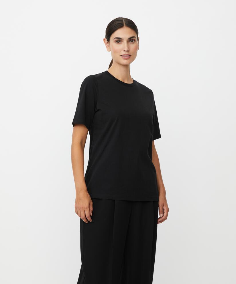 T-Shirt mit Rundhals und 1/2 Ärmeln, Black