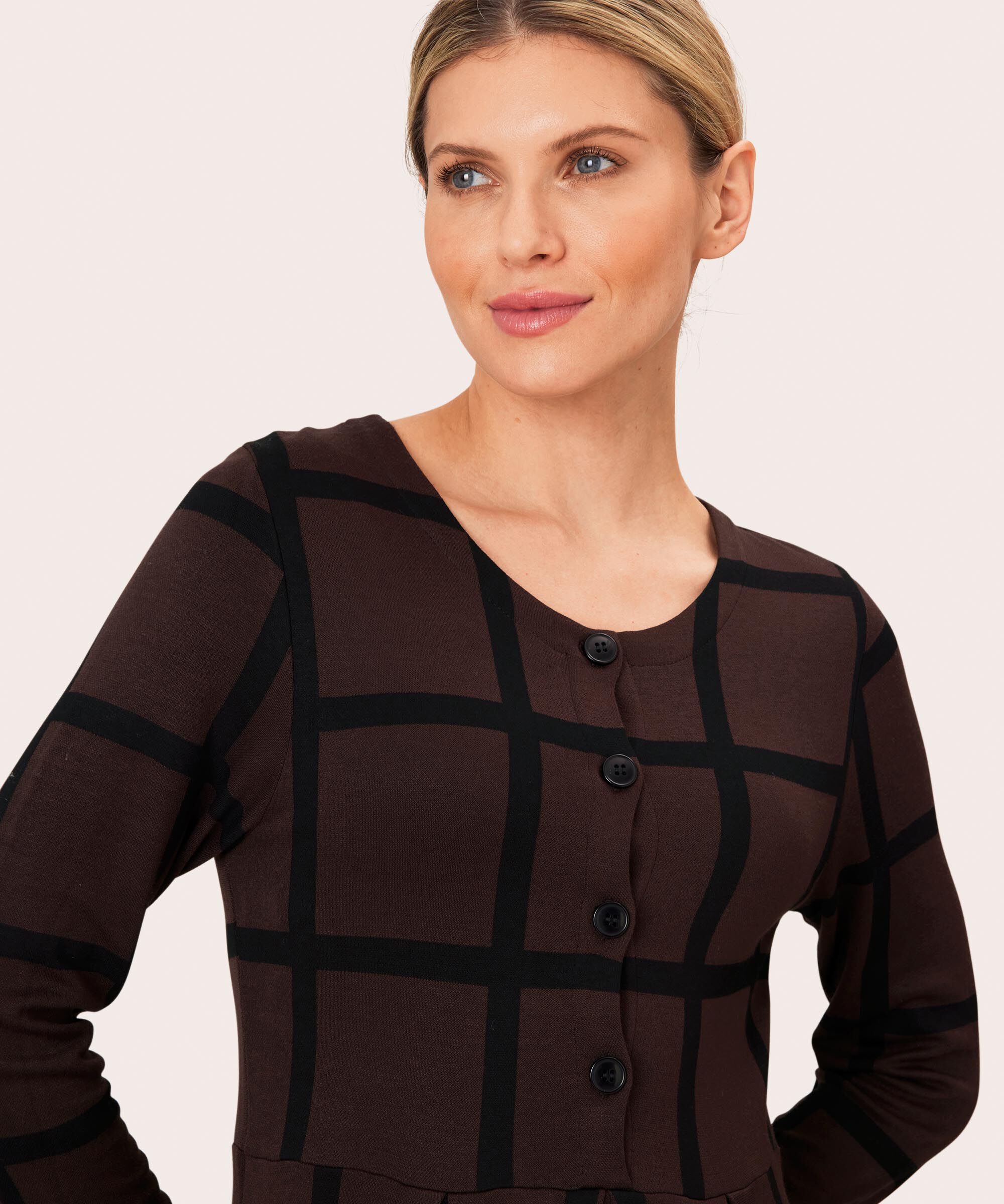 Nilana JERSEY Kleid, Coffee Bean