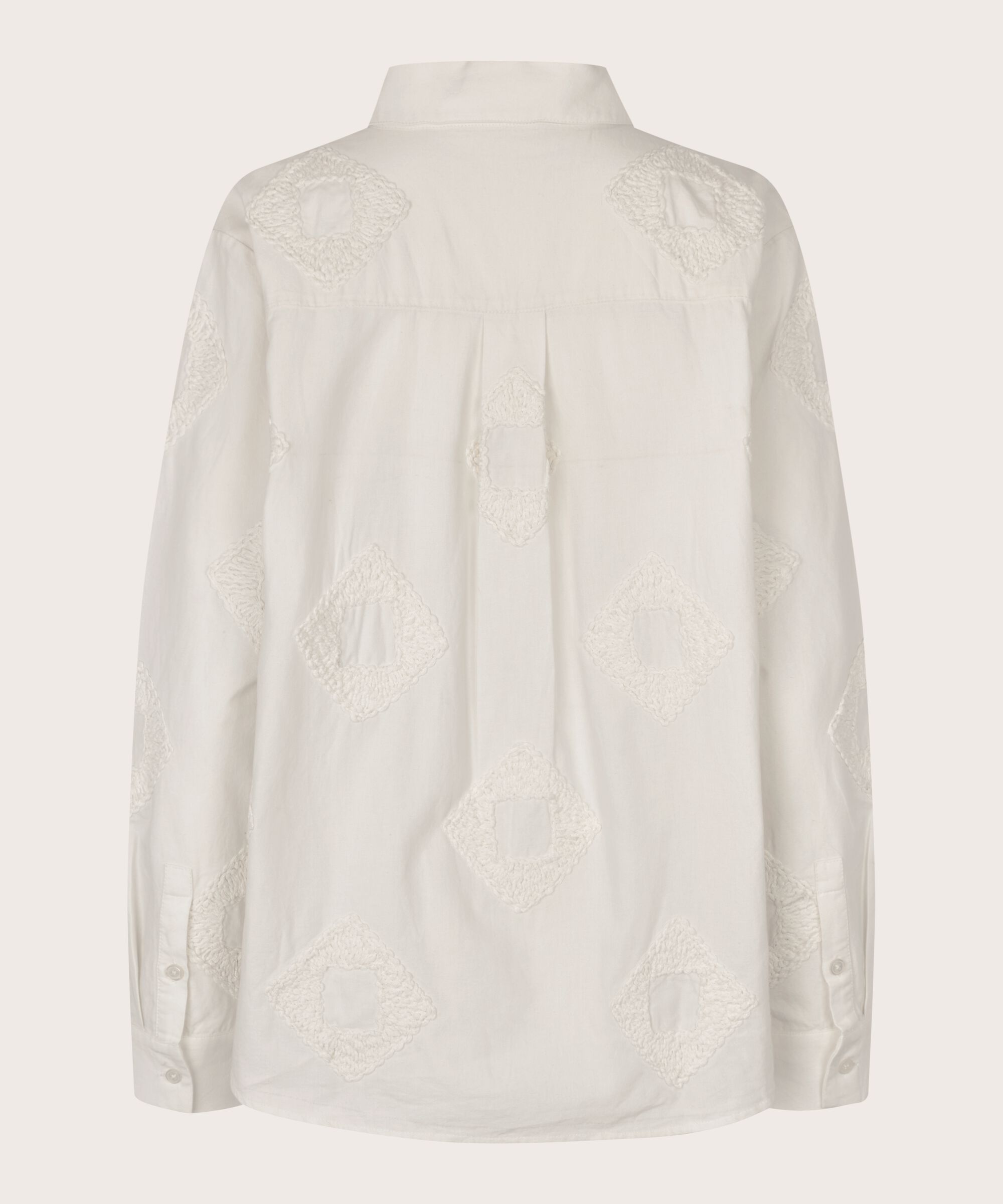 Baumwollhemd mit gestickten Details und Fronttaschen, Jet Stream