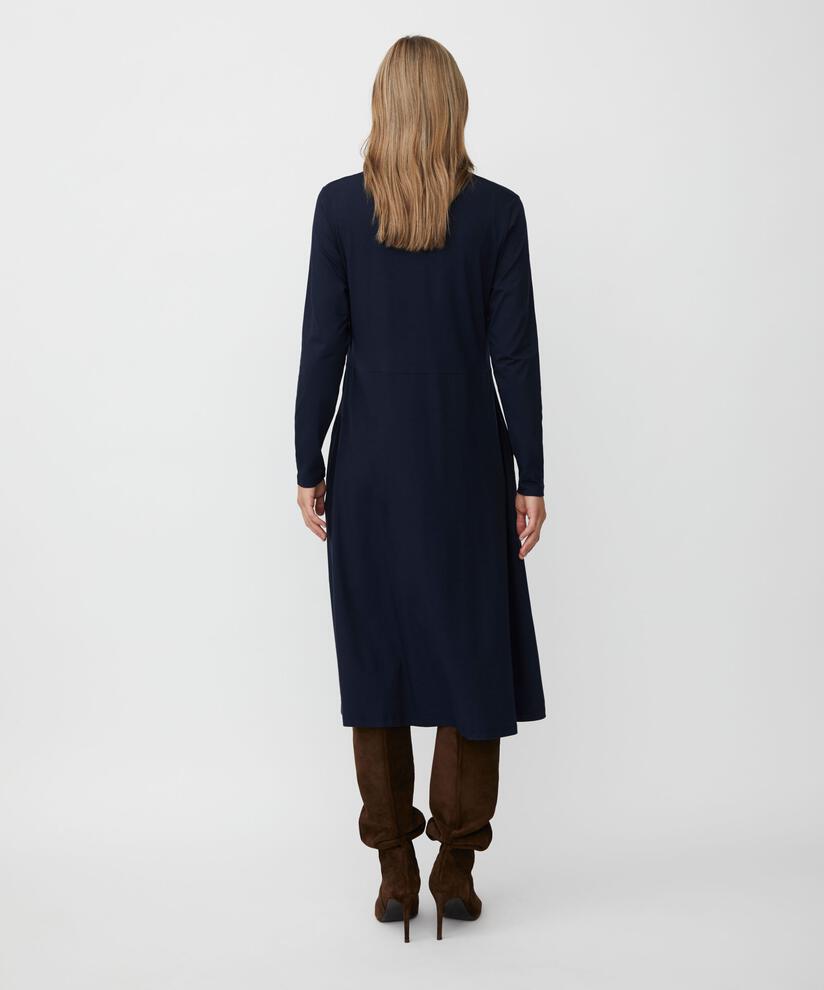 Jerseykleid Mit Langen Ärmeln Und Eingrifftaschen, Navy