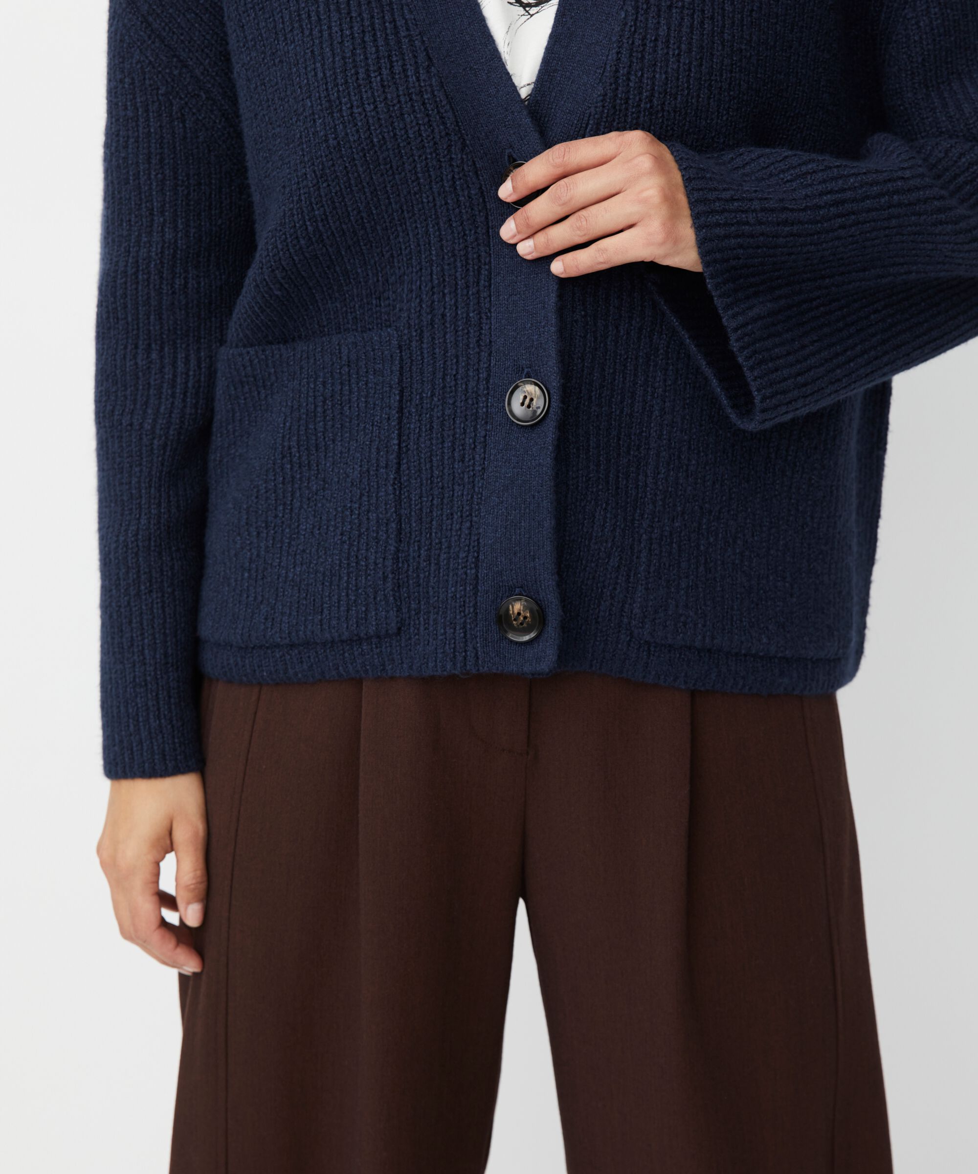 Strickjacke aus Baumwollmischung, Navy Blazer