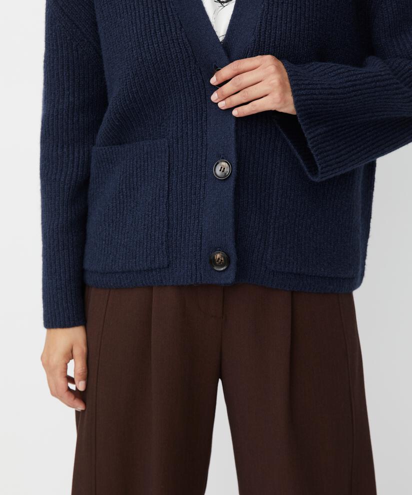 Strickjacke aus Baumwollmischung, Navy Blazer
